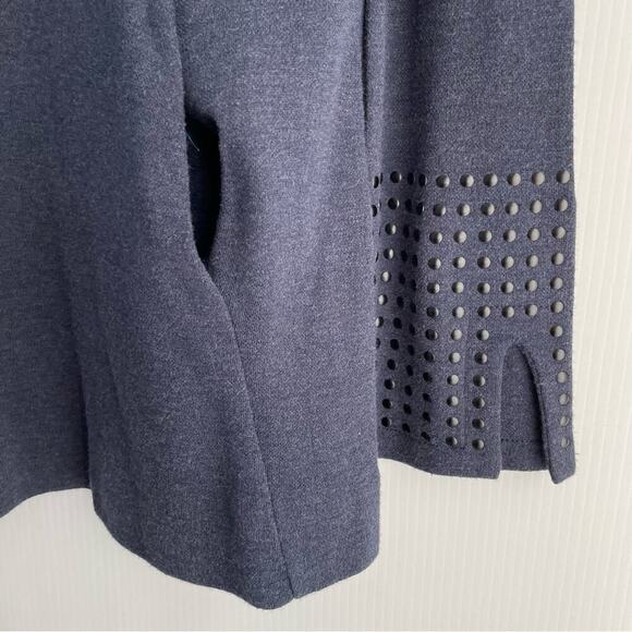 Nic + Zoe grommet cuff tunic long sleeve blue sweater size small - Picture 5 of 10